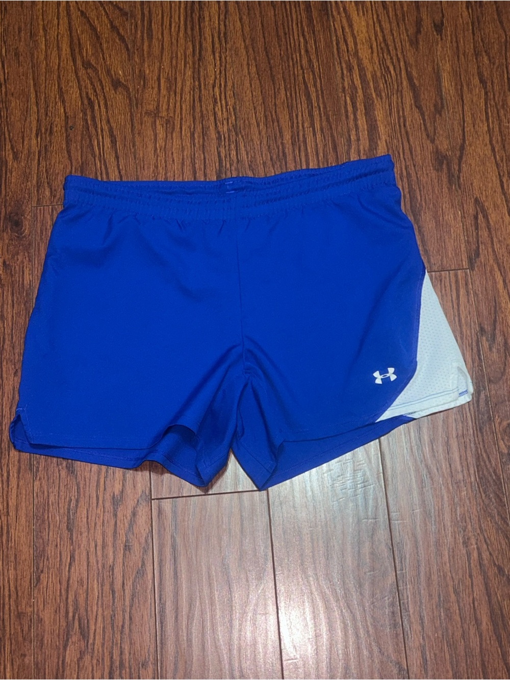 Under Armour Women's Blue Athletic Shorts with White Side Panel